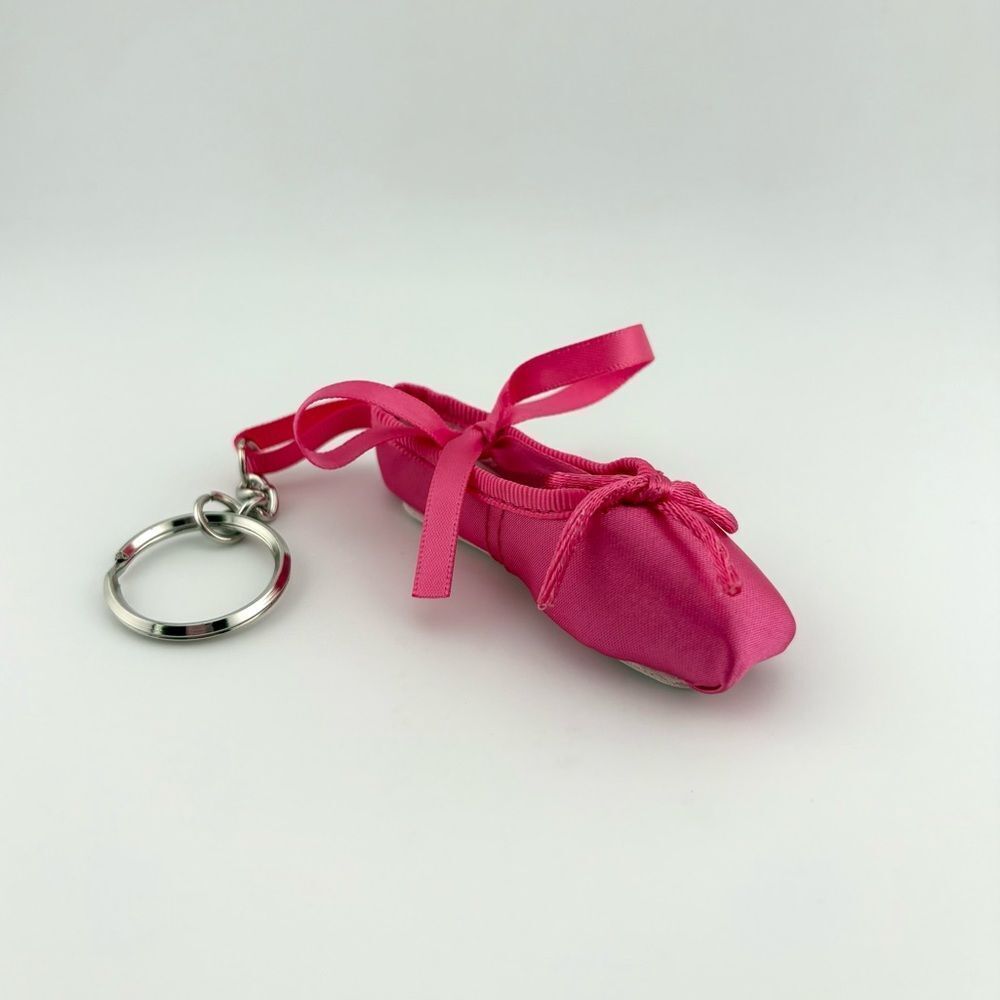 Satin Ballerina Shoe Keychain in Hot Pink NWOT
